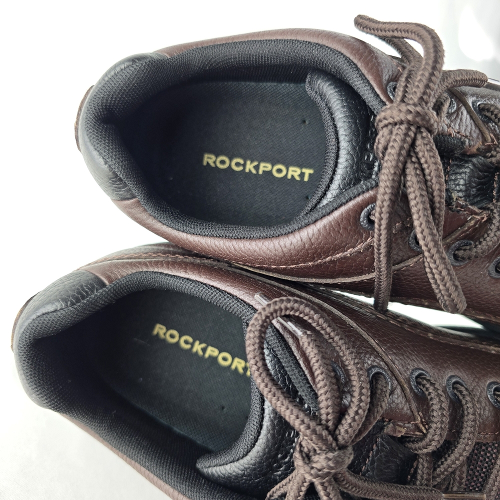 Rockport Men's World Tour Classic Walking Shoes Brown Pebbled Leather K70884 9 - Picture 12 of 14